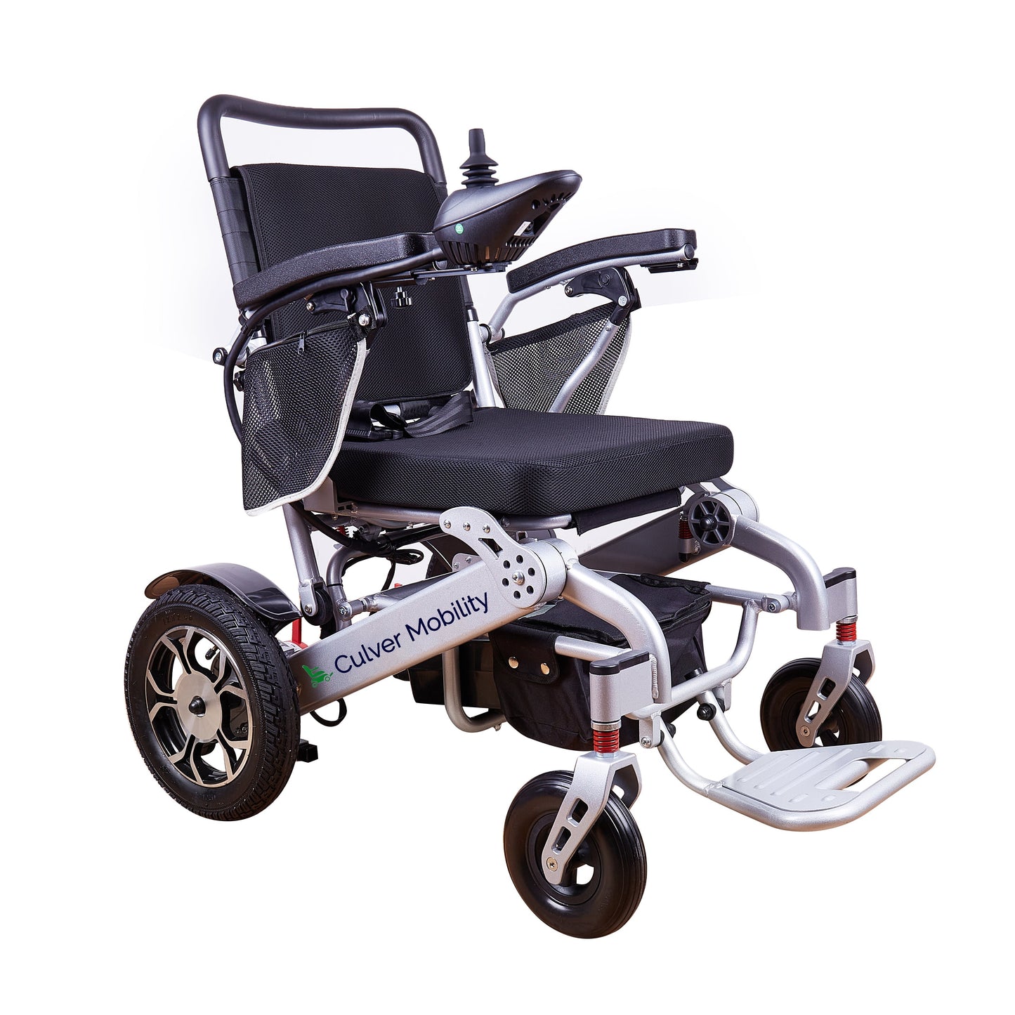 Lightweight Electric Folding Wheelchair With Lithium Battery  (Silver)