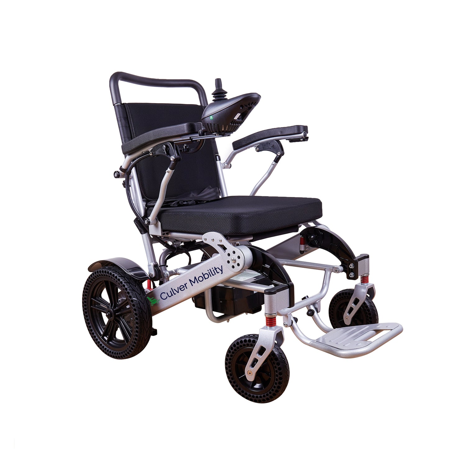 Folding Lightweight Heavy Duty Electric Wheelchair 330 lbs -500W-13 Miles  Tiger (Silver)