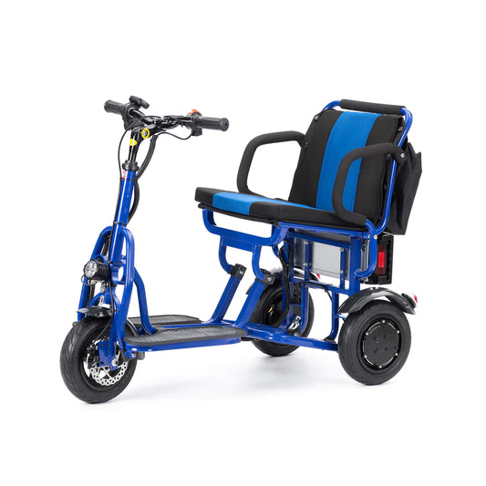 COUGAR - Folding Electric Mobility Scooter 3 Wheel Lightweight Portable Power Travel Scooters (Blue)