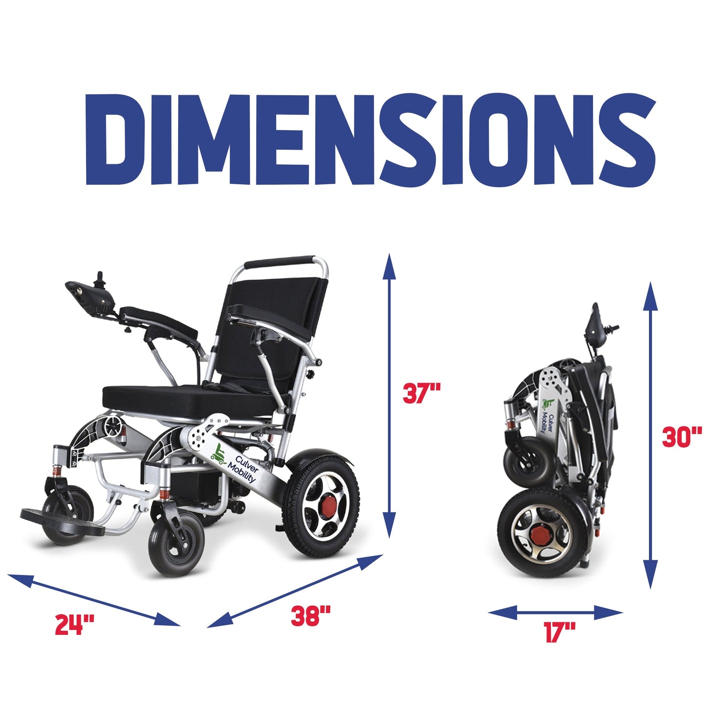 Electric Wheelchair Wildcat 330 lbs Max Load-500W-13 Miles