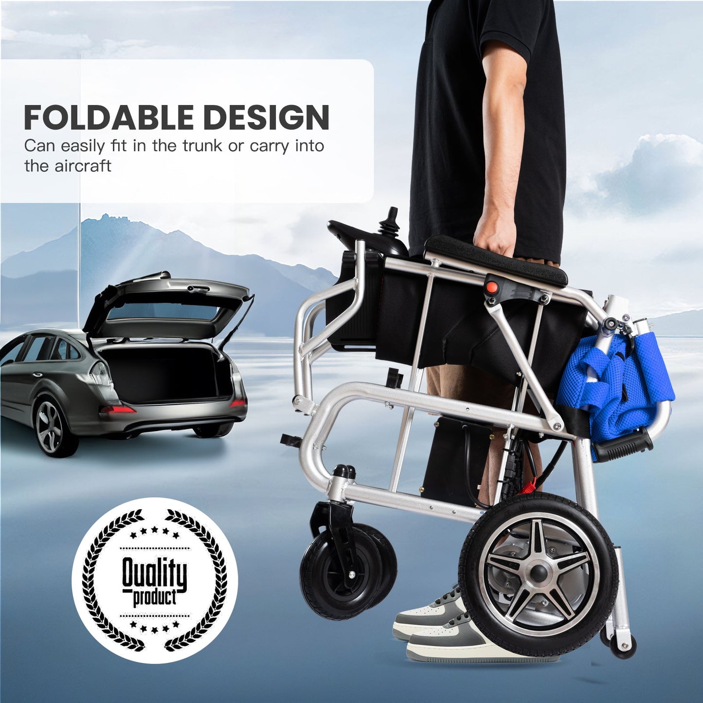 ARTEMIS PRO-Lightweight Foldable Electric Wheelchair 500W 12 miles