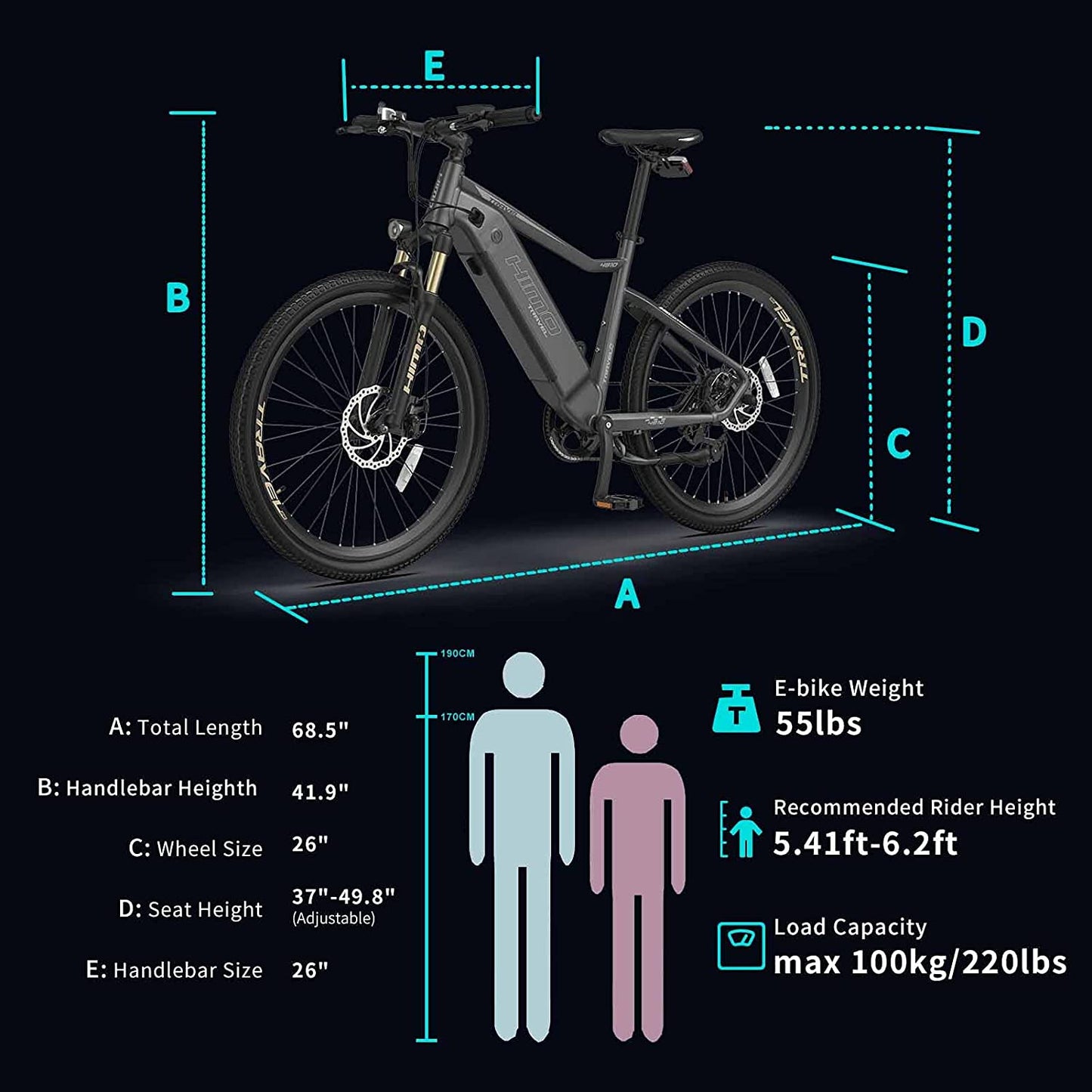 C26 48V 250W 26" Electric Bicycle