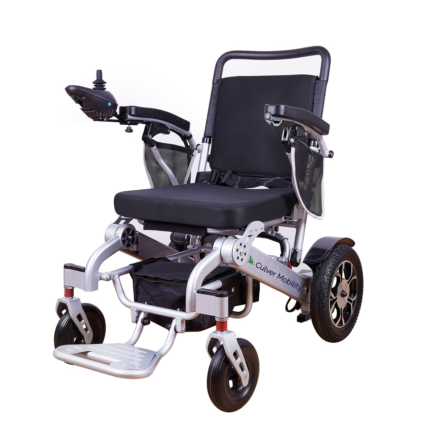 Lightweight Electric Folding Wheelchair With Lithium Battery  (Silver)