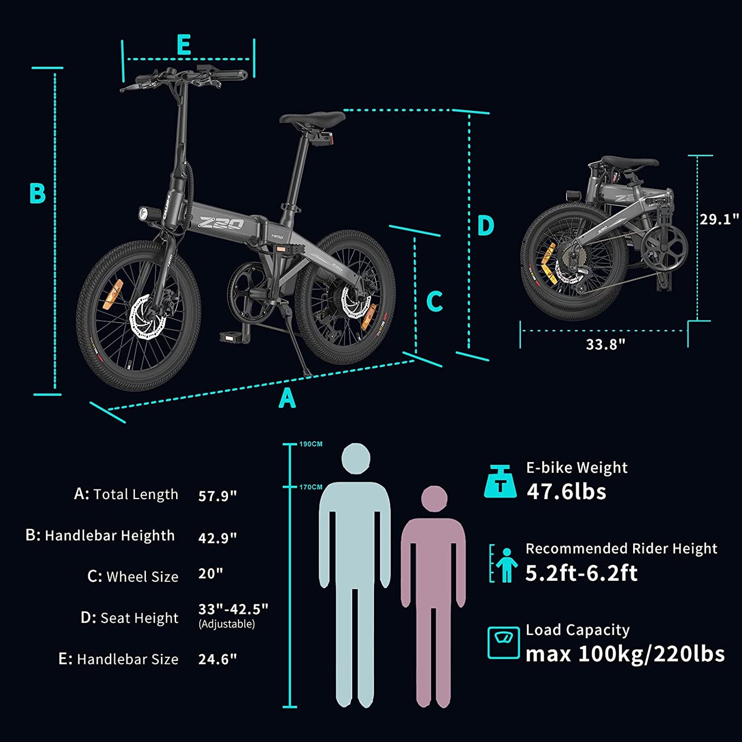 Z20 36V 250W 20" Folding Electric Bike