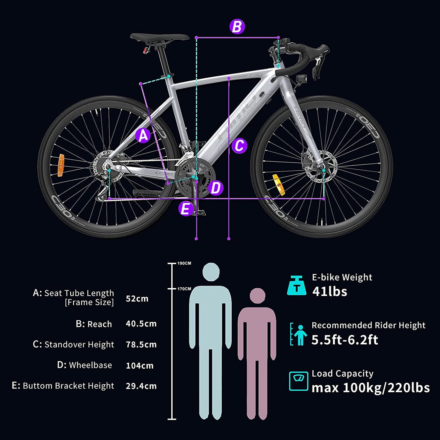 C30 36V 250W 28" Electric Bike