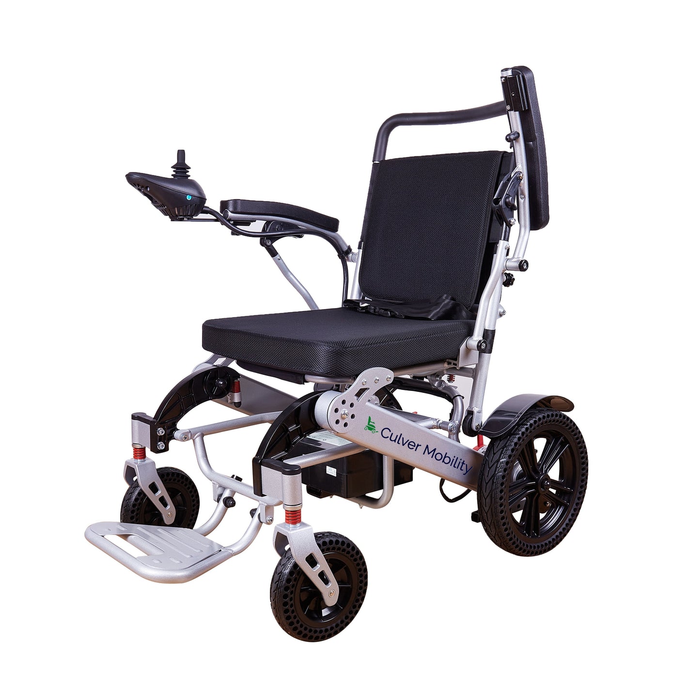 Folding Lightweight Heavy Duty Electric Wheelchair 330 lbs -500W-13 Miles  Tiger (Silver)