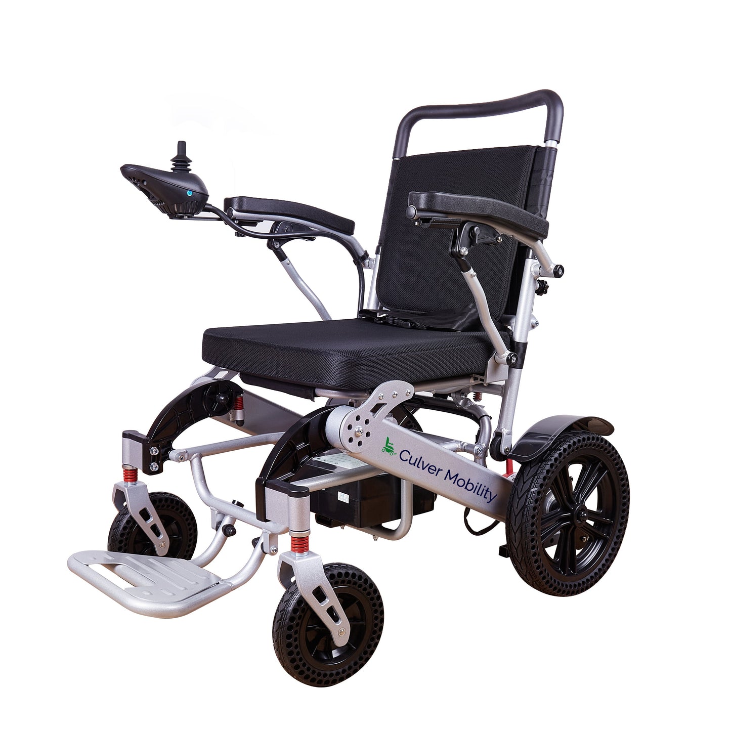 Folding Lightweight Heavy Duty Electric Wheelchair 330 lbs -500W-13 Miles  Tiger (Silver)