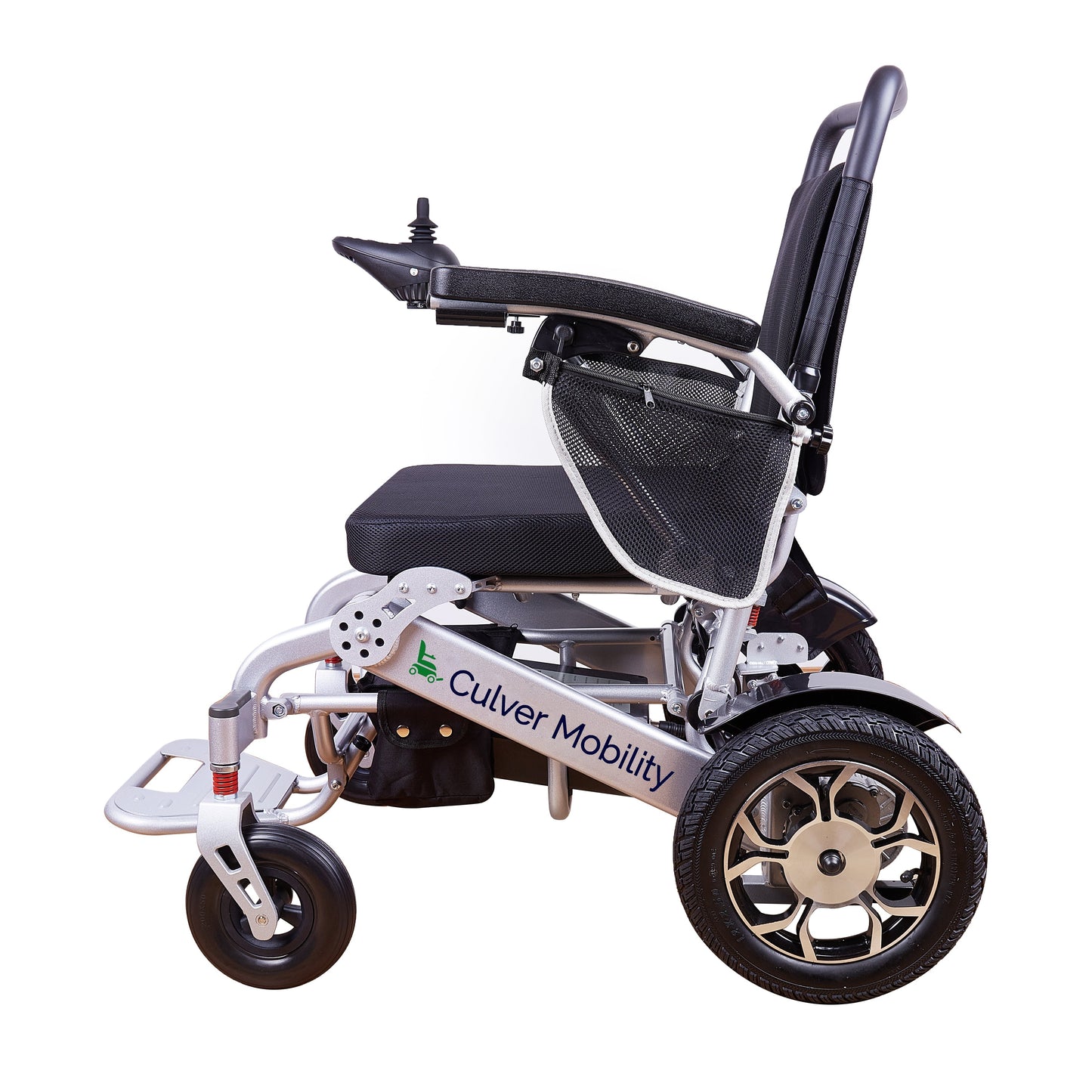 Lightweight Electric Folding Wheelchair With Lithium Battery  (Silver)