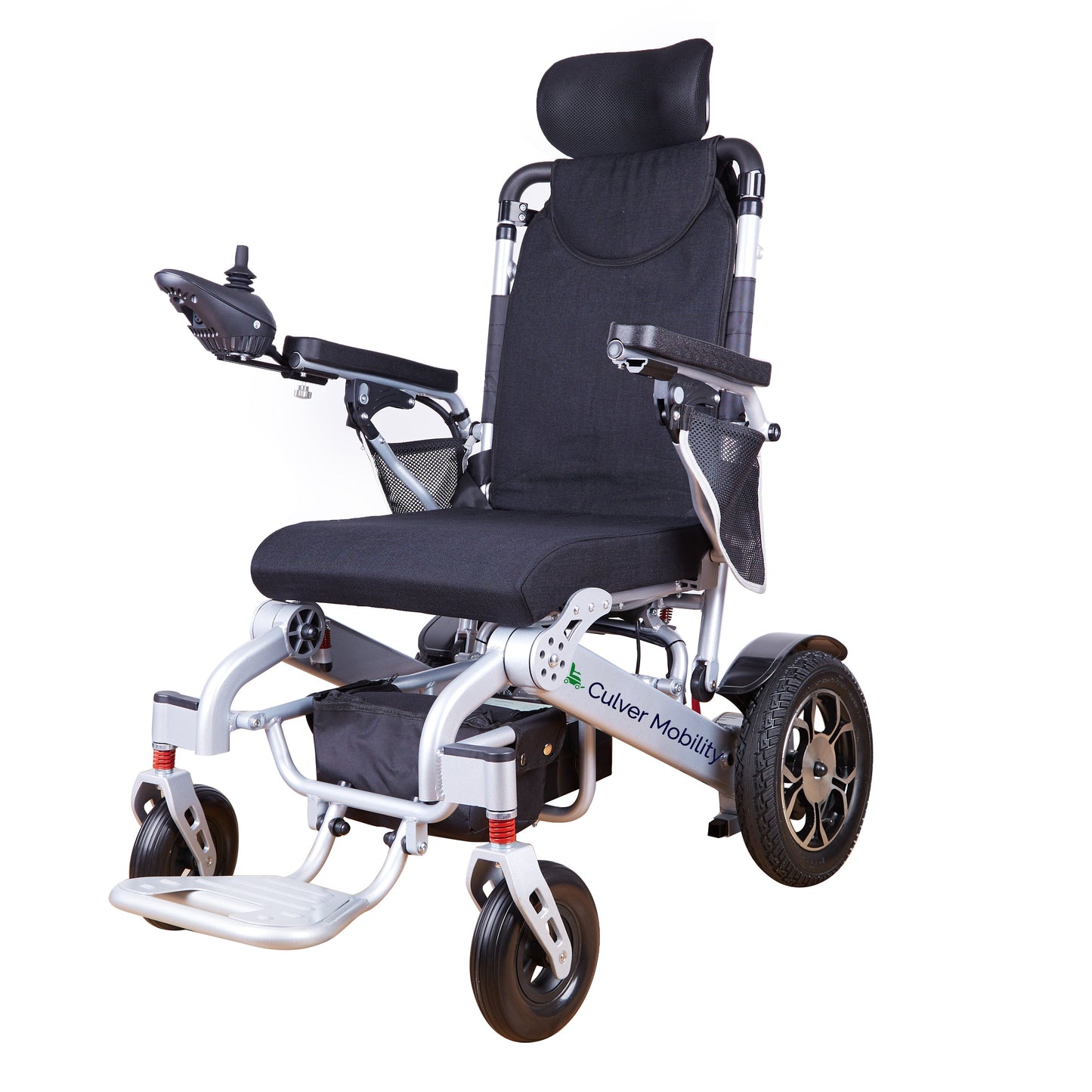 Reclining Folding Electric Wheelchair 330 lbs-13 SHAWK (Silver)