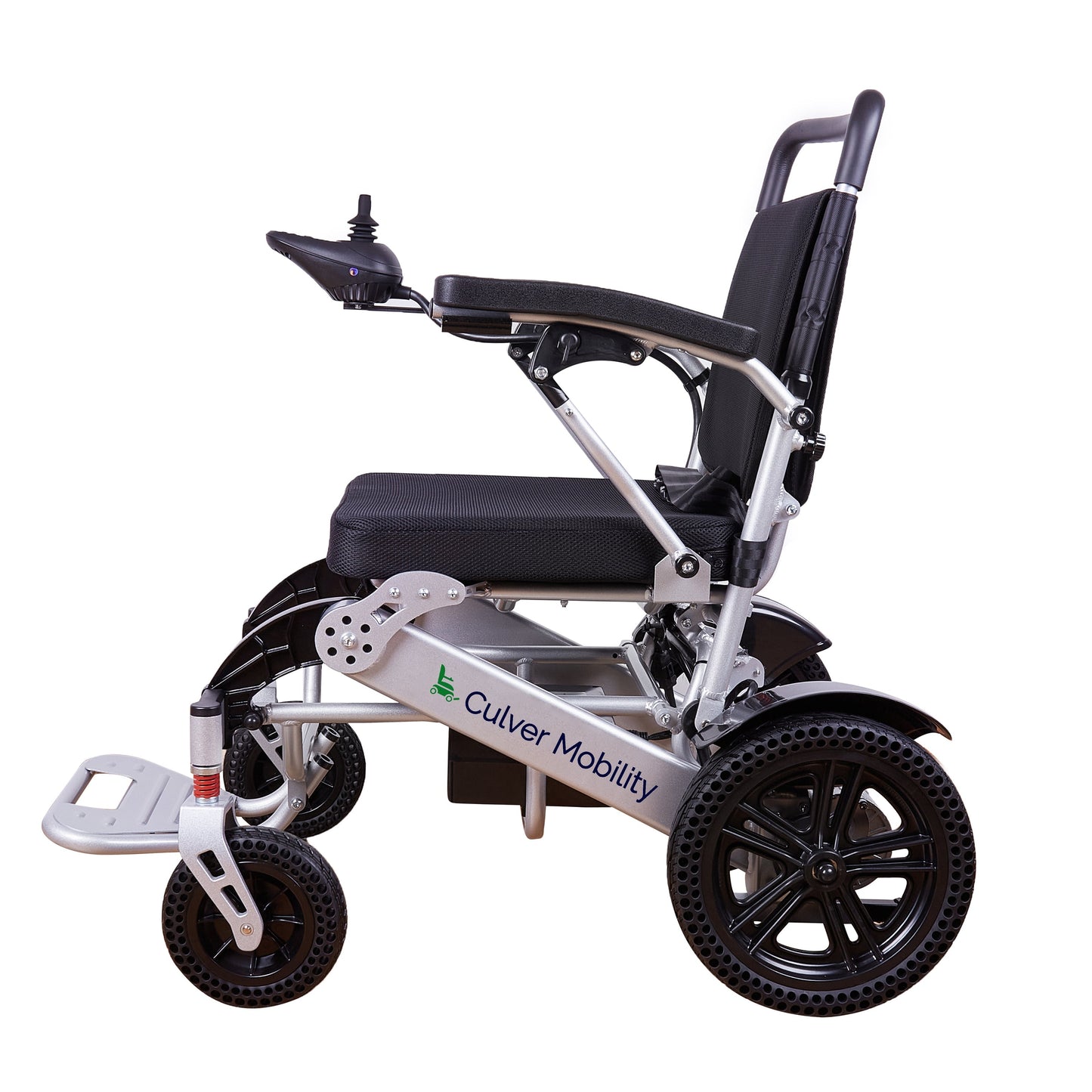 Folding Lightweight Heavy Duty Electric Wheelchair 330 lbs -500W-13 Miles  Tiger (Silver)