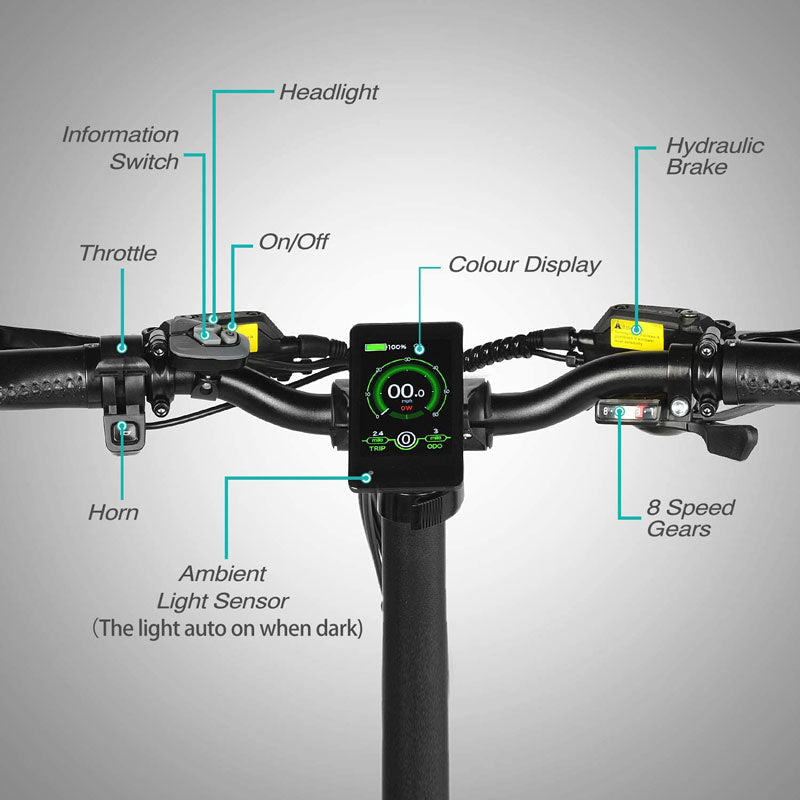 Engine Pro 48V 750W 20" Fat Tire Folding Electric Bike