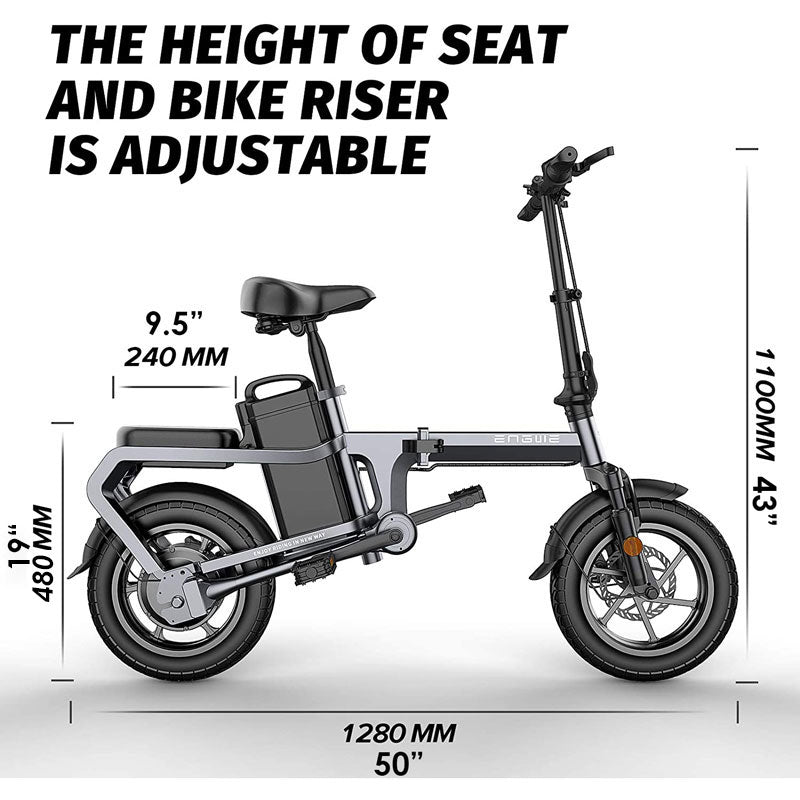 X5S 48V 400W 14" Shaft Driven Folding Electric Bike