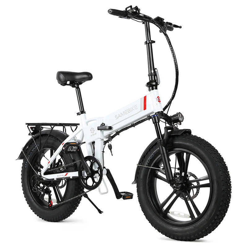 Samebike T7 750W 20Inch Fat Tire Electric Folding Bike White 01