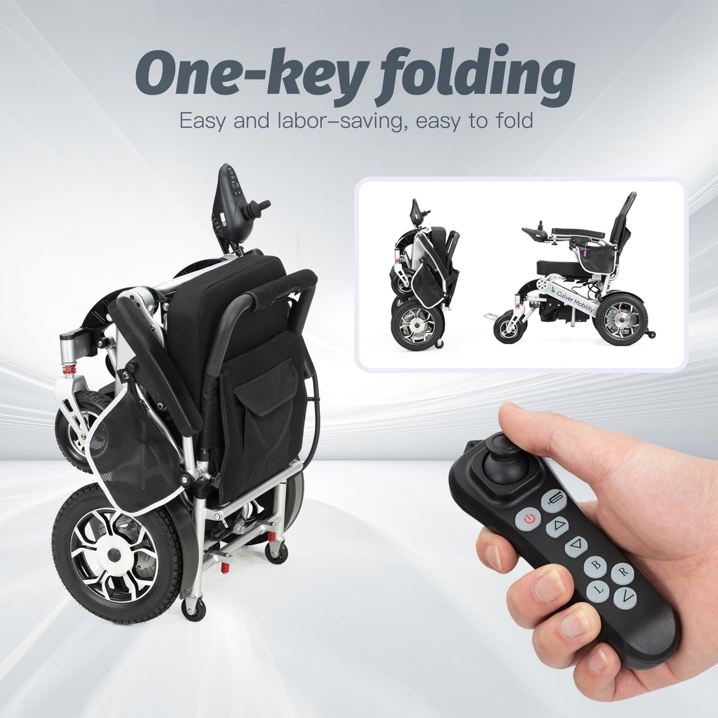 Electric Wheelchair One Click Automatic Fold and Unfold - Wolf Series