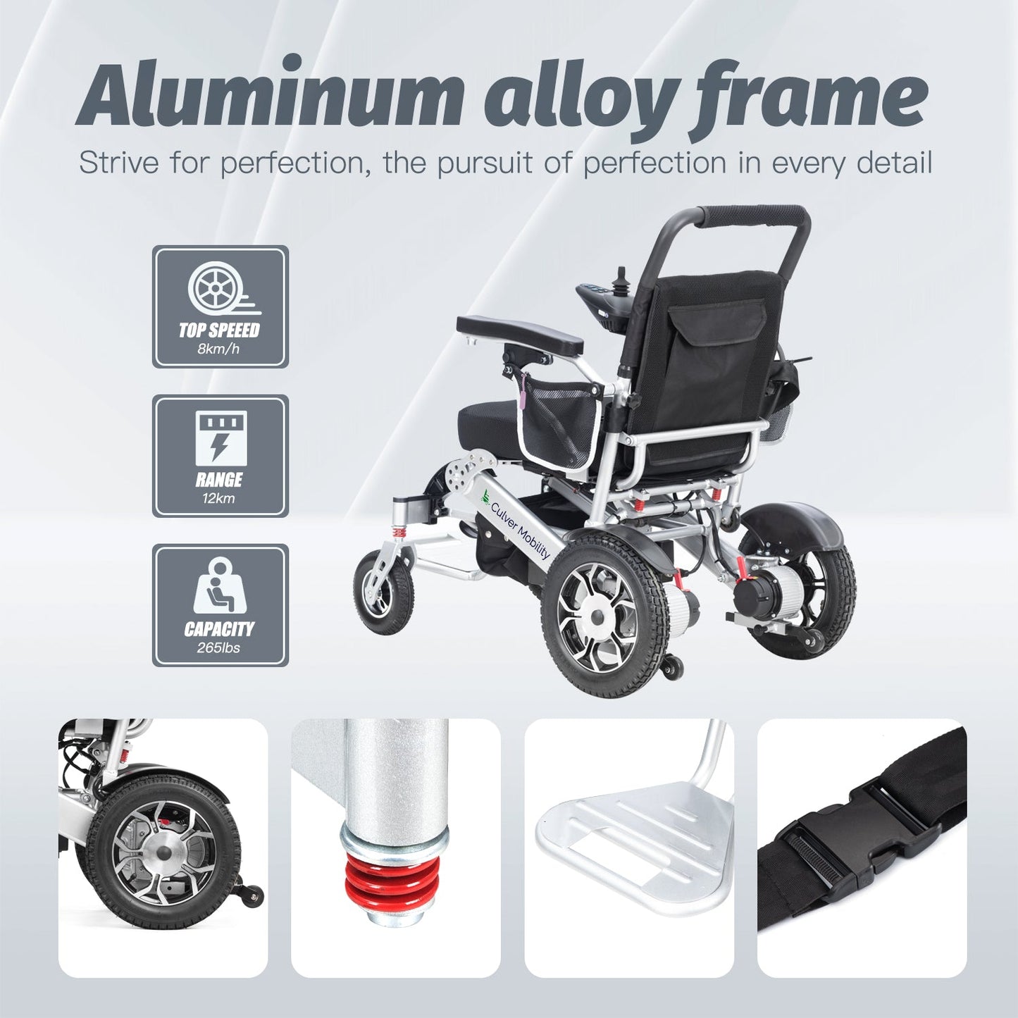 Electric Wheelchair One Click Automatic Fold and Unfold - Wolf Series